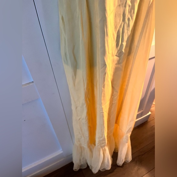 Vintage April Cornell Butter Yellow Maxi dress with tule summer dress wedding - Picture 8 of 9